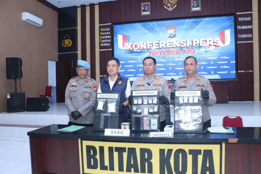 Wujudkan 'Zero Narkoba', Polres Blitar Kota Ungkap Sejumlah Kasus Narkotika dan Amankan Tersangka Pengedar